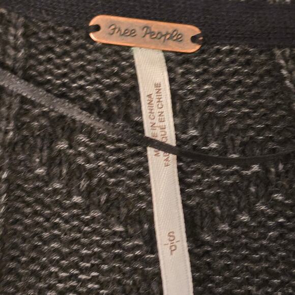 Free People WashedOut Oversize Drape Cardigan Gray S Boho ArtsyLayer Hippie Cozy - Picture 8 of 10